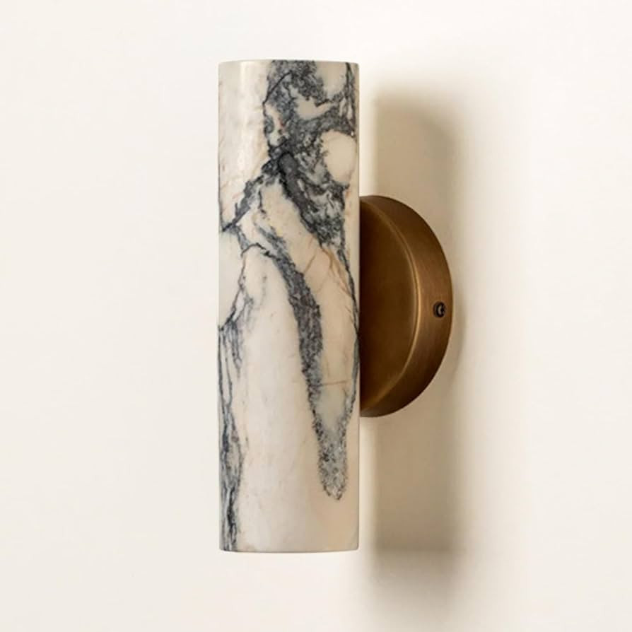 9.45 Inch Alabaster Wall Sconces, Nordic Style Natural Stone Wall Lamp, Marble Lampshade Up and D... | Amazon (US)