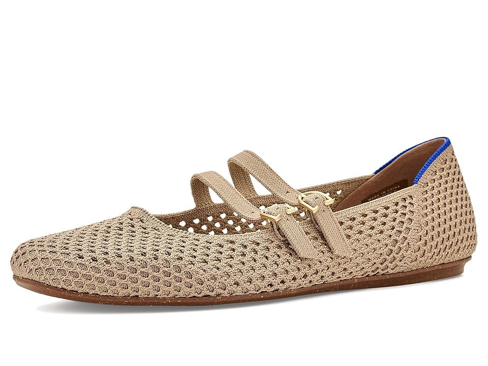 Rothy's The Double Buckle Mary Jane Women's Dress Flat Shoes Dune Mesh: 9.5 M | Zappos.com