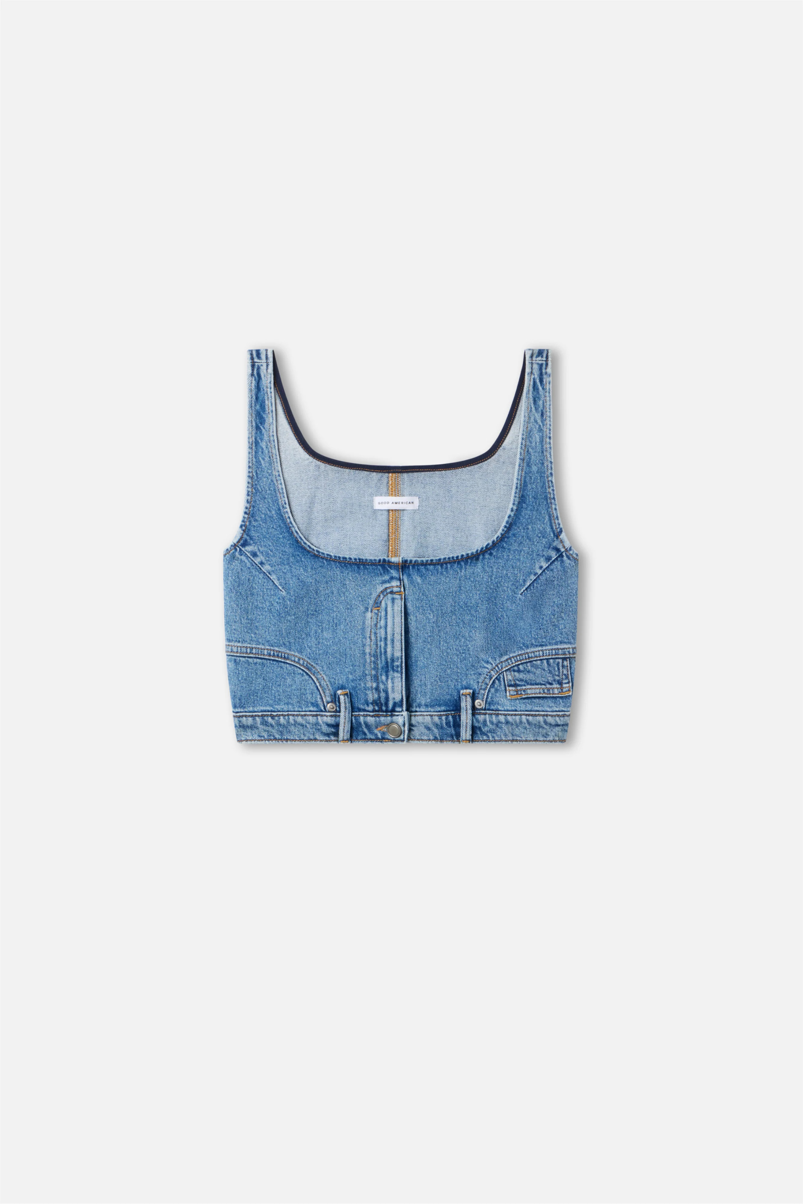 REWORKED DENIM VEST | INDIGO1083 - GOOD AMERICAN | Good American