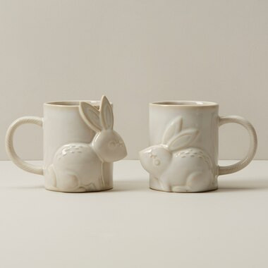 KISSING RABBIT MUGS SET OF 2 | Indigo (CA)
