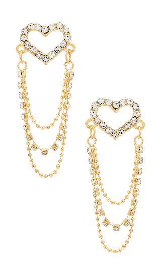 x REVOLVE Heart Drop Earrings in Gold | Revolve Clothing (Global)