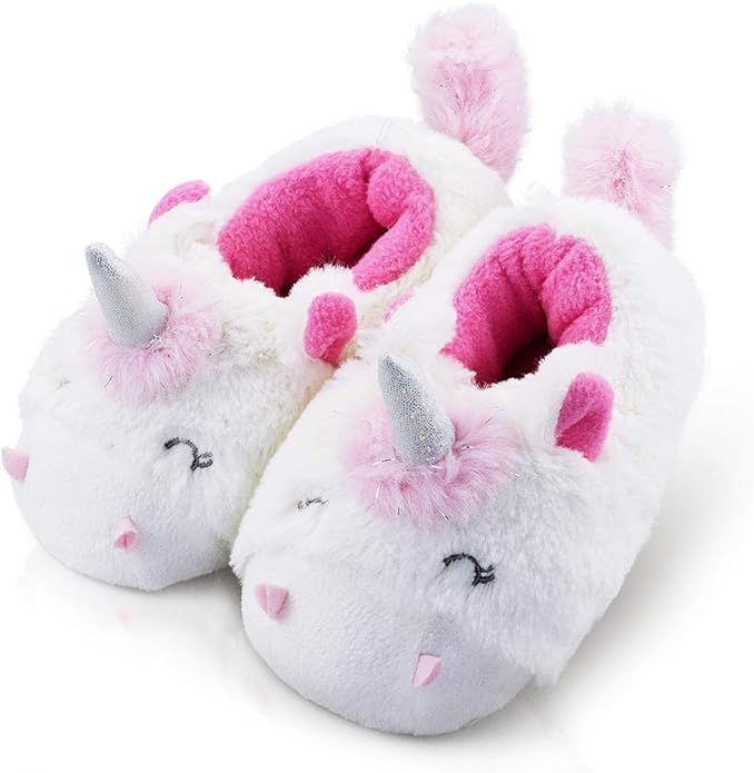 LA PLAGE Girls Unicorn Slippers for Toddler Kid Comfortable Wave-like Cozy Soft House Slippers fo... | Amazon (US)
