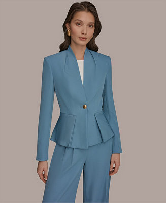 Donna Karan New York Women's One-Button Peplum Jacket, Regular & Petite - Macy's | Macy's