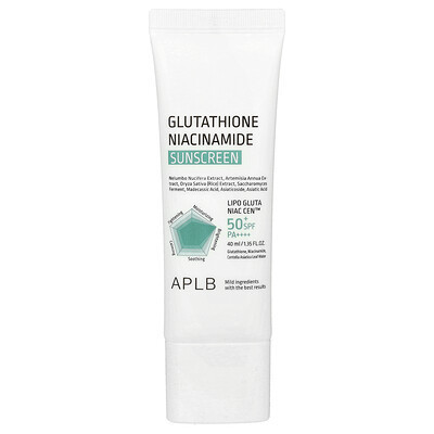 APLB, Glutathione Niacinamide, Sunscreen, SPF 50+ PA ++++, 1.35 fl oz (40 ml) | iHerb