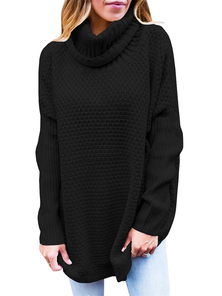 Autumn Winter Women Turtle Neck Casual Pullover Sweater | Walmart (US)