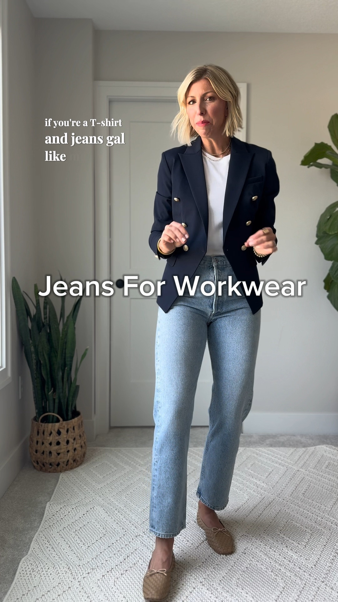 Smart casual jeans look for teachers, the office, or evening out 
wearing my true to size 27 in these straight leg jeans - this classic silhouette without any rips or just distressing are the perfect option to pair with ballet flats, mules sneakers, or a sock bootie 

#LTKOver40 #LTKWorkwear #LTKBacktoSchool