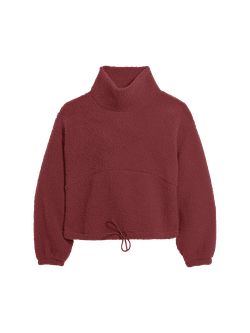 Cropped Sherpa Turtleneck Sweater for Women | Old Navy (US)