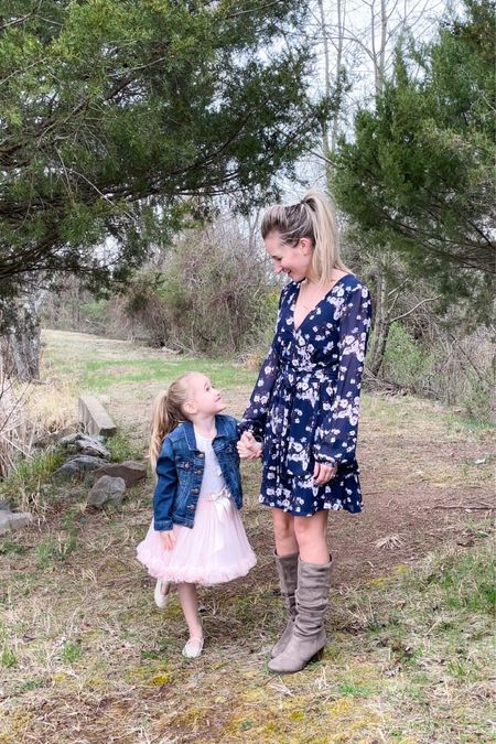 Mother & daughter style // navy floral dress with slouchy boots, pink toddler dress with jean jacket and ballet shoes

#LTKkids #LTKfamily #LTKU