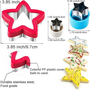 Star Cookie Cutters Set Sandwich Cutters for Kids Star Wars Cookie Cutter 9 pieces Five-Pointed S... | Amazon (US)