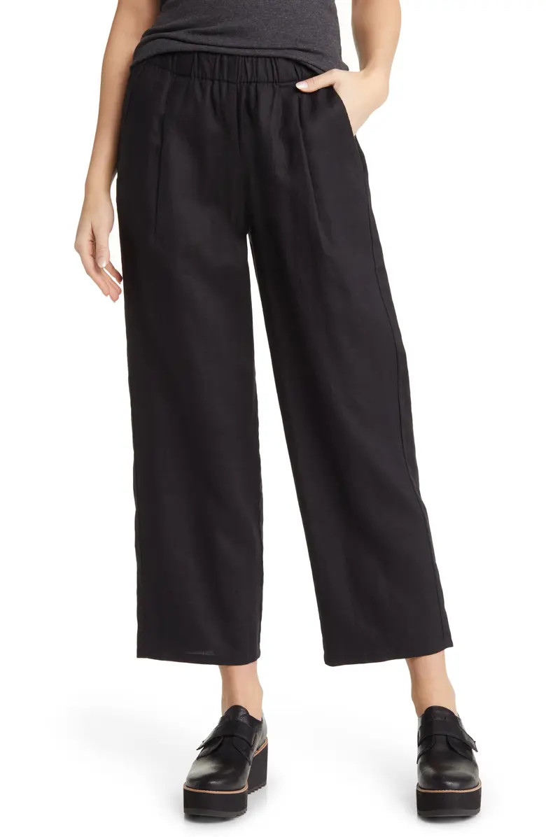 Pleated Linen Ankle Lantern Pants | Nordstrom