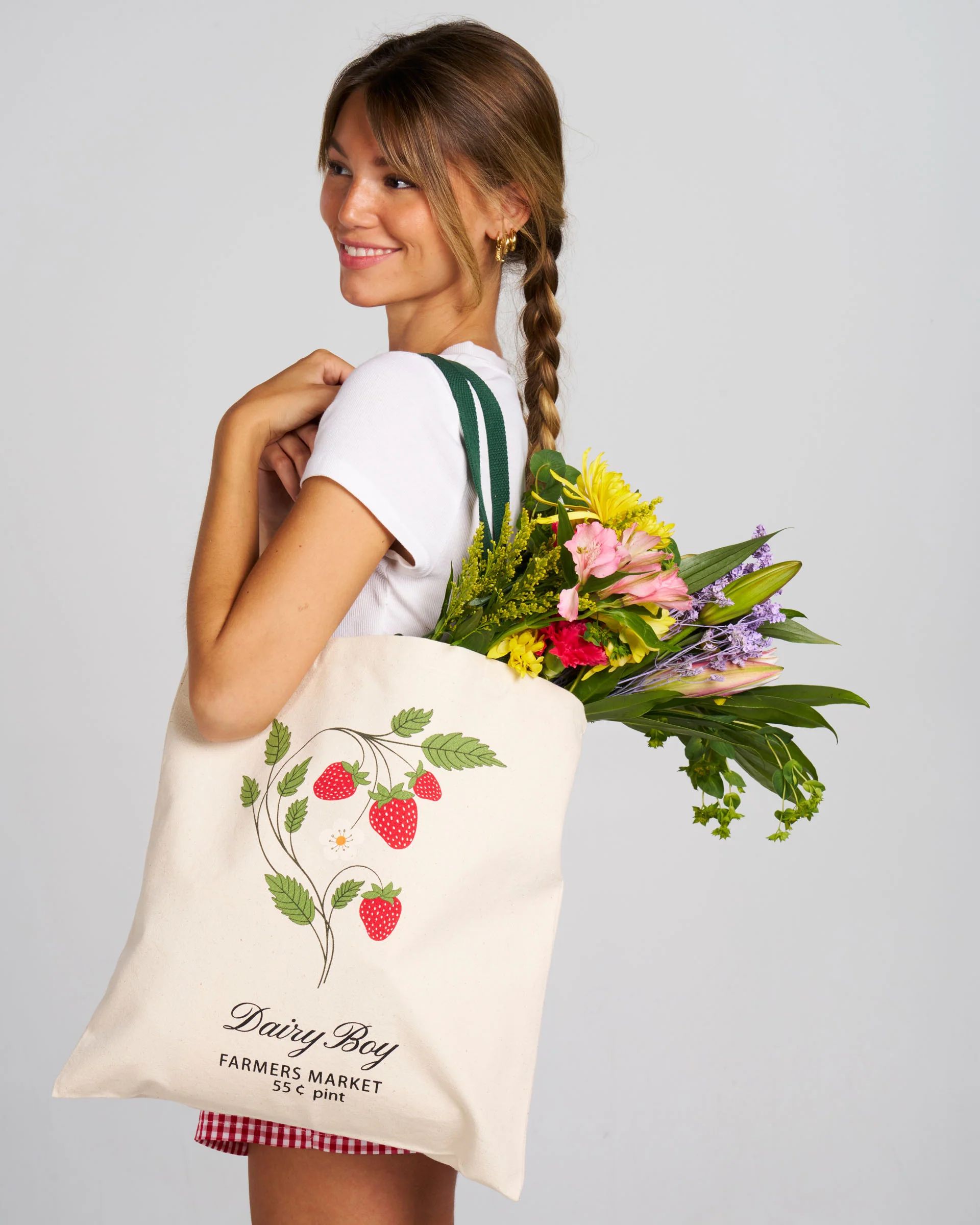 Farmer's Market Strawberry Tote | Dairy Boy