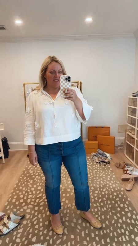 Todays outfit from Loft! I am obsessed with this linen top and these jeans! 

#LTKstyletip #LTKmidsize #LTKfindsunder100