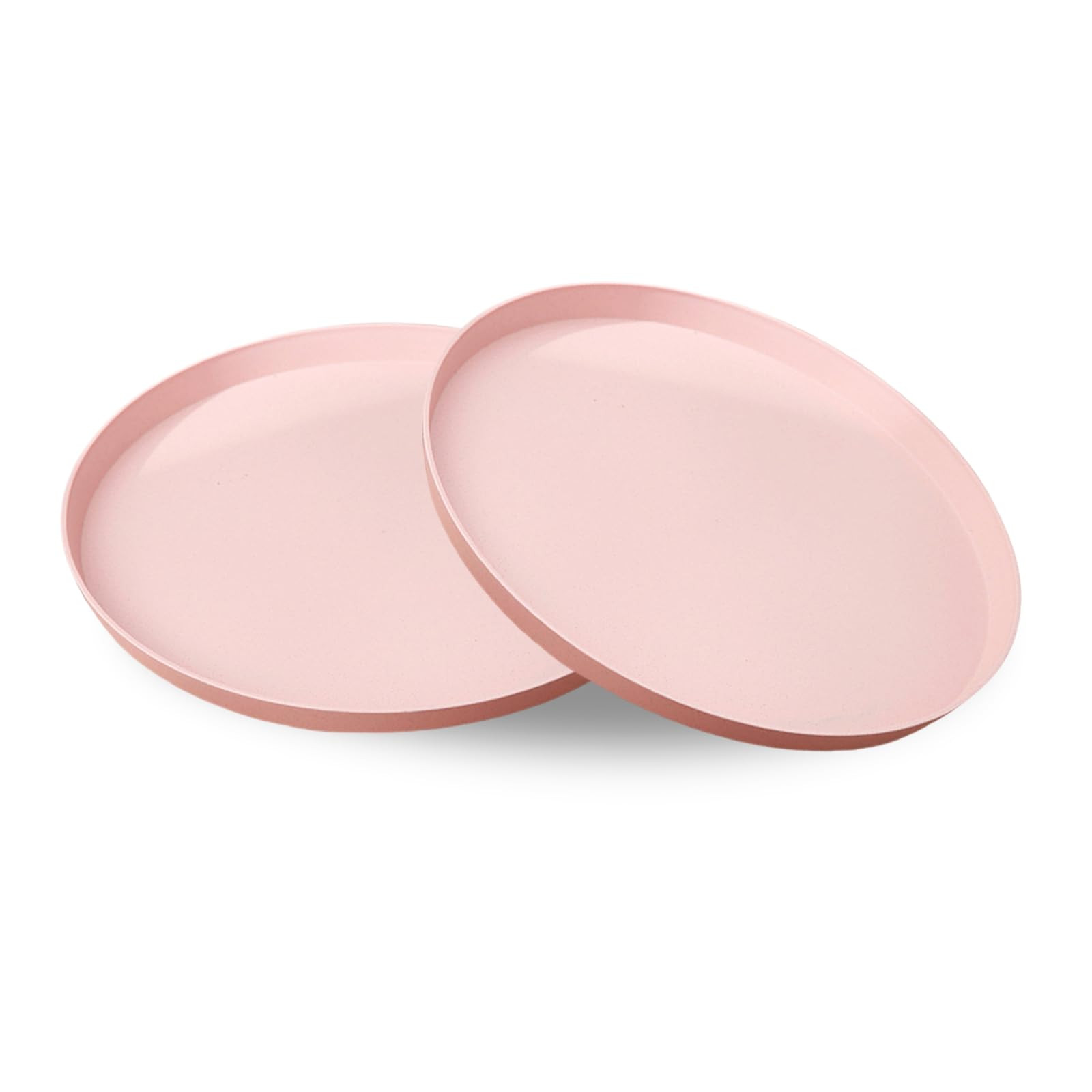 Incauca 2 Pack Round Plastic Serving Tray Platter, 13 Inch Lightweight Wheat Straw Food Tray, Tea... | Amazon (US)