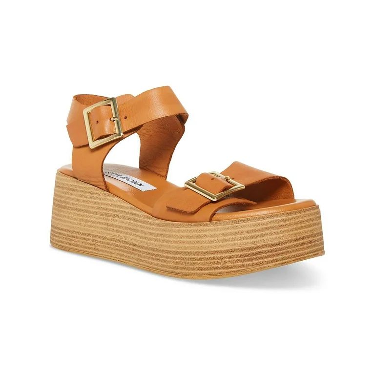 Steve Madden Womens Marka Buckle Ankle Strap Platform Sandals | Walmart (US)