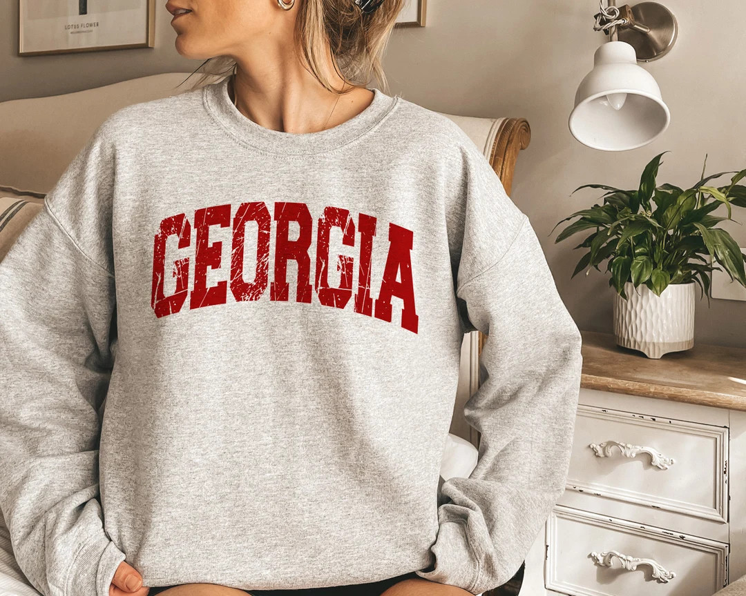 Red Georgia Collegiate Adult and Youth Shirt or Sweatshirt - Etsy | Etsy (US)