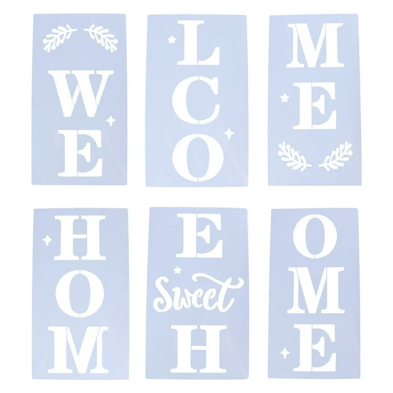 6pcs Welcome Home Painting Stencils Drawing Templates for Wood Doors Porch | Walmart (US)