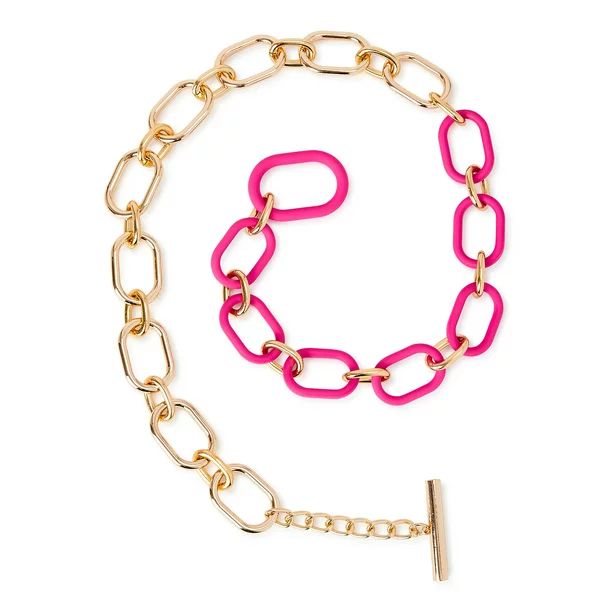 Scoop Women’s Chain Belt, Female Pink and Gold Chain-Link Belt, Toggled - Walmart.com | Walmart (US)