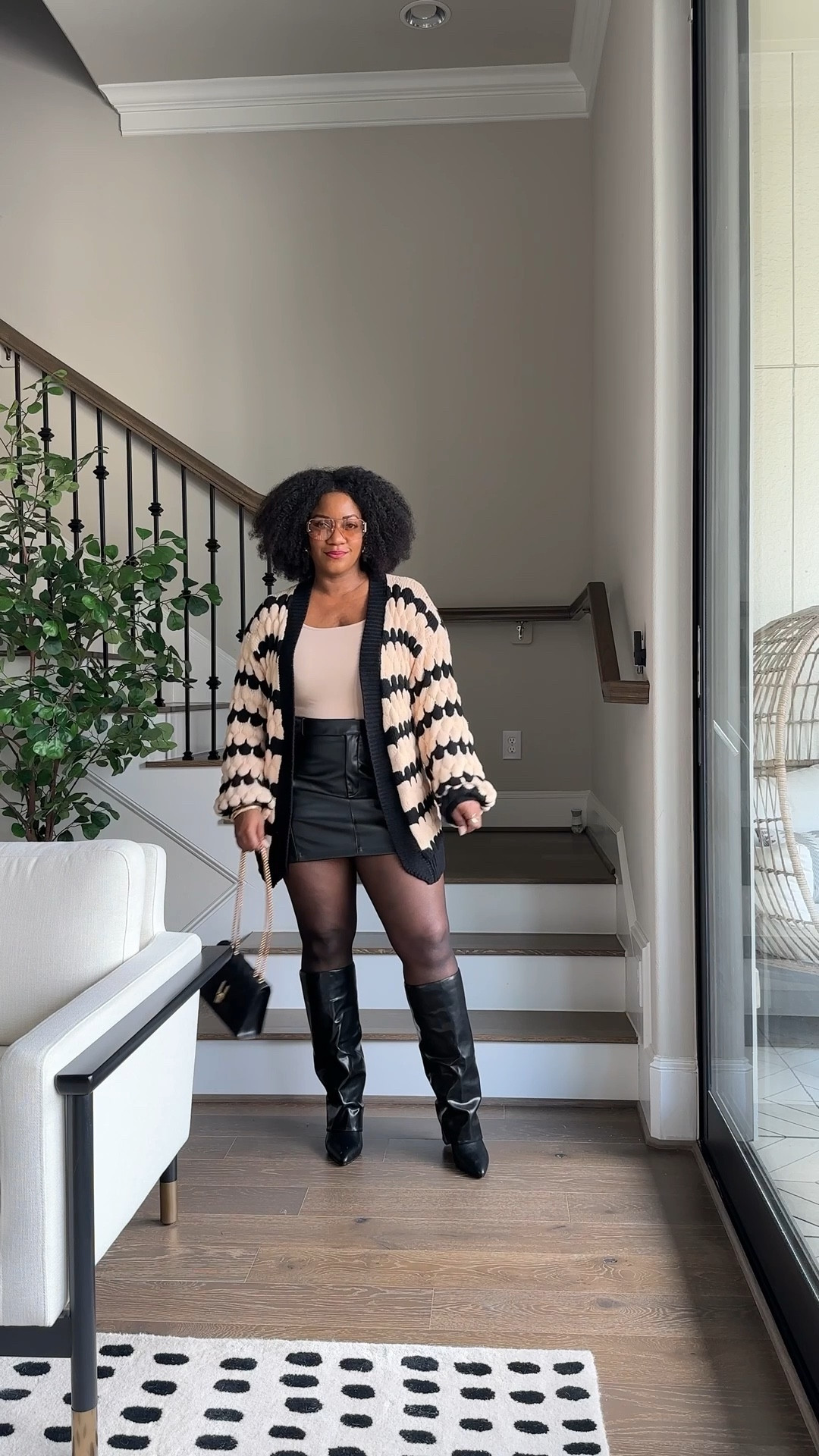 Winter night out look 🖤 Wearing a L in the bodysuit, L in the cardigan, and XL in the skirt. The boots are wide calf friendly. #FoundItOnAmazon 

Winter outfit ideas // amazon fashion // winter outfits // amazon finds // winter outfits women // amazon fall fashion finds // winter outfits amazon // fall dress// casual outfit // casual style // affordable fashion // winter boots // chic style // black boots // wide calf boots // cardigan // faux leather skirt // bodysuit with sleeves / cardigan outfit idea / chunky cardigan

#LTKSeasonal #LTKStyleTip #LTKMidsize

#LTKHoliday #LTKFindsUnder50 #LTKootd