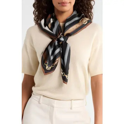 Multi Belt Print Silk Square Scarf | Nordstrom