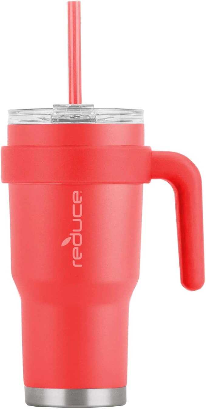 Reduce Tumbler – 24oz Cold 1 Mug With Lid, Straw and Handle – 24 Hours Cold – Easy-Hold Han... | Amazon (US)
