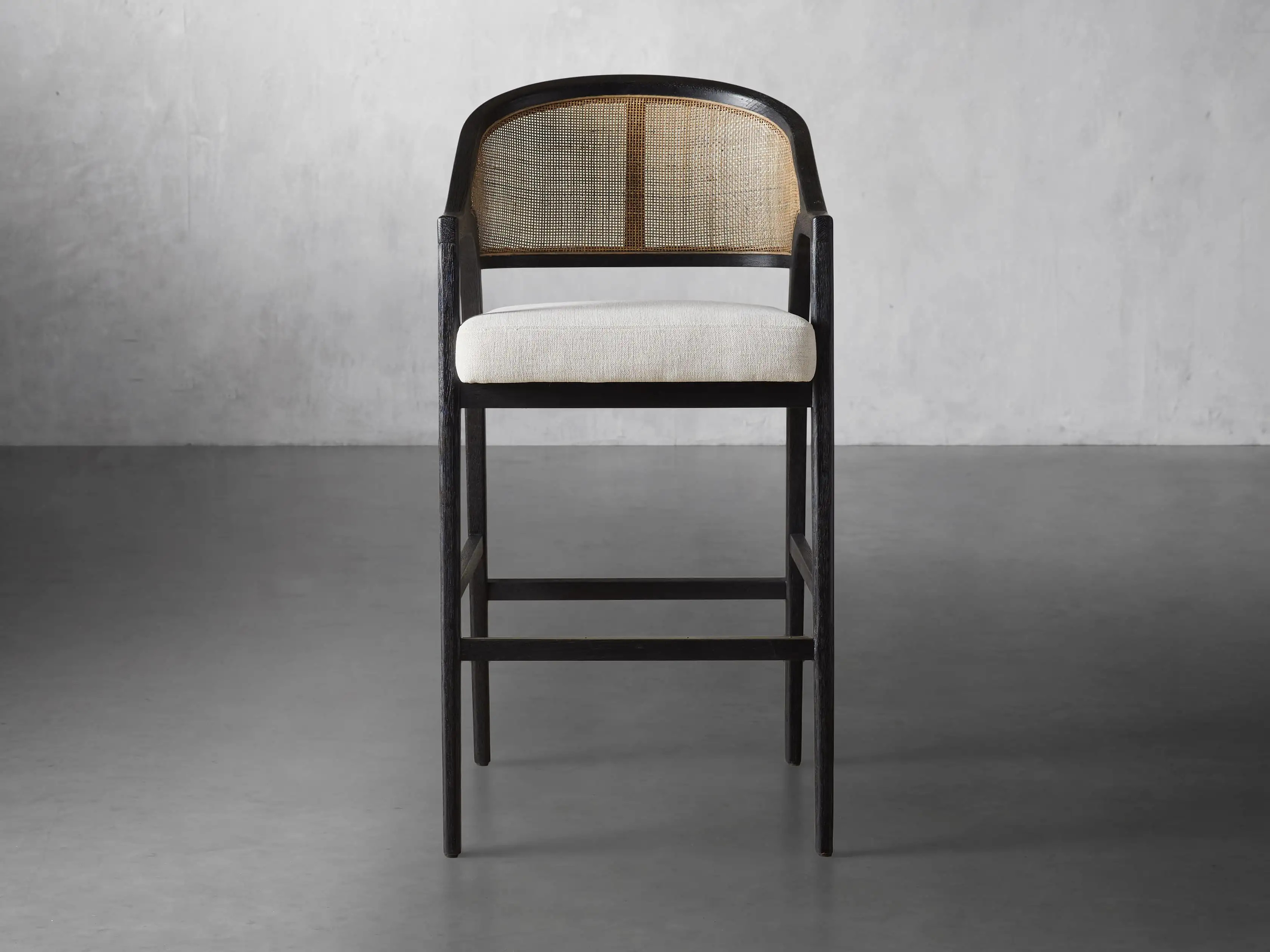 Aimee Barstool in Black Drifted | Arhaus