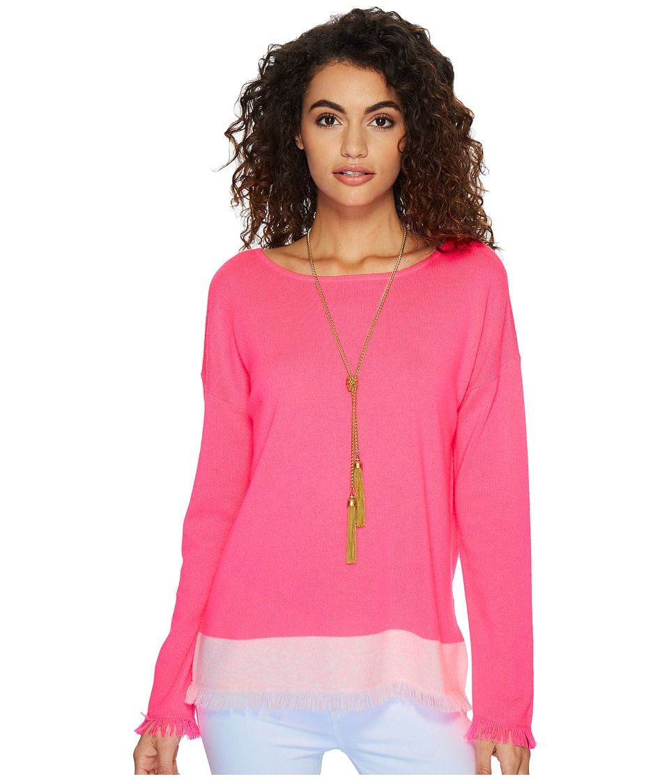 Lilly Pulitzer - Fairfax Cashmere Sweater (Pascha Pink Tint Heather Color Block) Women's Sweater | Zappos