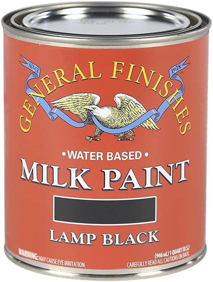 General Finishes Water Based Milk Paint, 1 Quart, Lamp Black | Amazon (US)