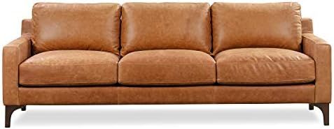 POLY & BARK Sorrento Sofa in Full-Grain Pure-Aniline Italian Leather (Cognac Tan) | Amazon (US)