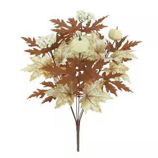 18.5" Cream & Brown Maple Leaf & Pumpkin Bush by Ashland® | Michaels | Michaels Stores