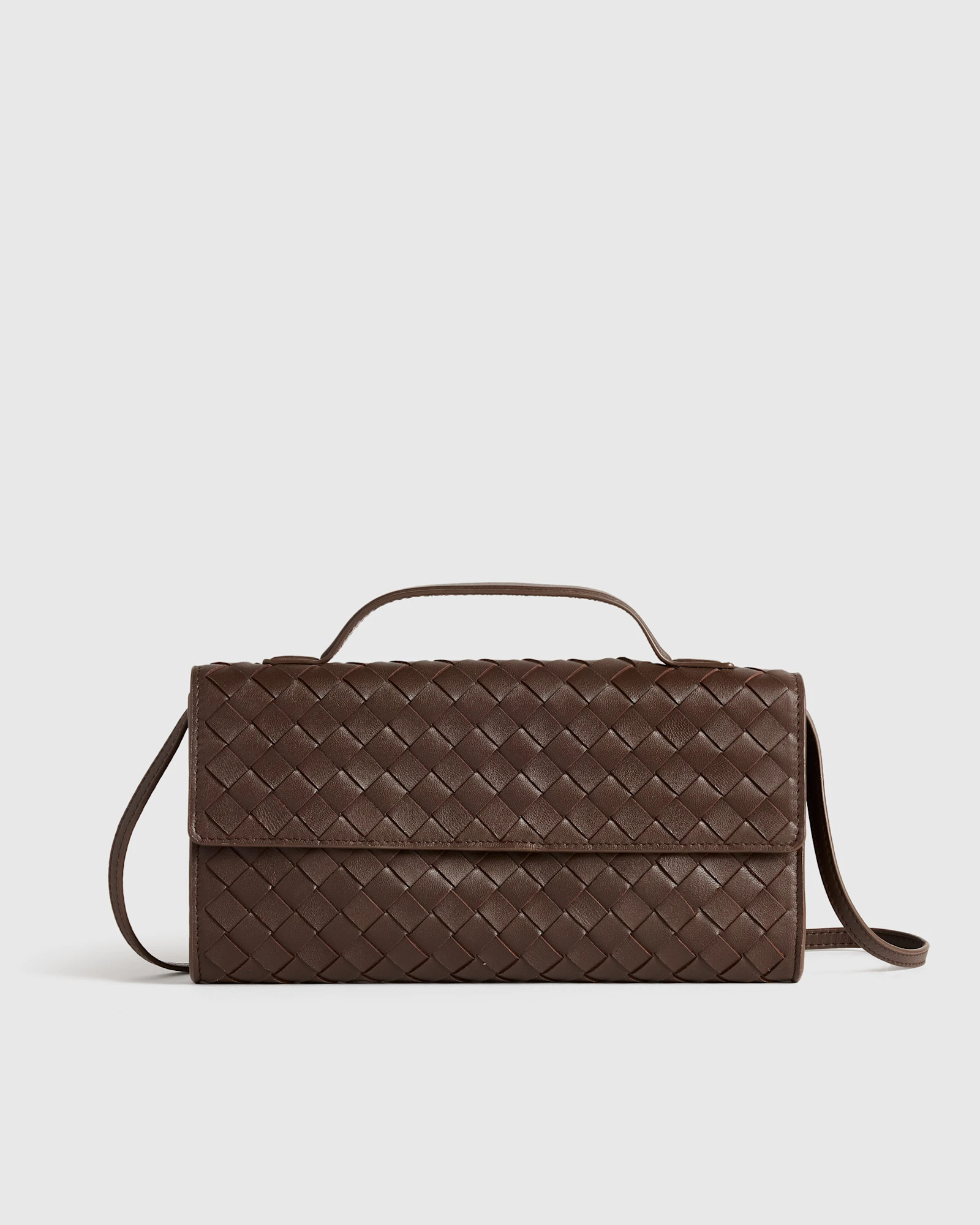Italian Leather Handwoven Top Handle Clutch | Quince