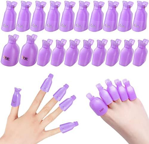 Teenitor Acrylic Nail Polish Remover Clips, 20 Pieces Reusable Toenail and Finger Gel Nail Polish... | Amazon (US)