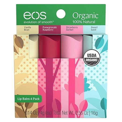 eos Natural & Organic Stick Lip Balm | Variety Pack | Strawberry Sorbet, Sweet Mint, Vanilla Bean... | Amazon (US)
