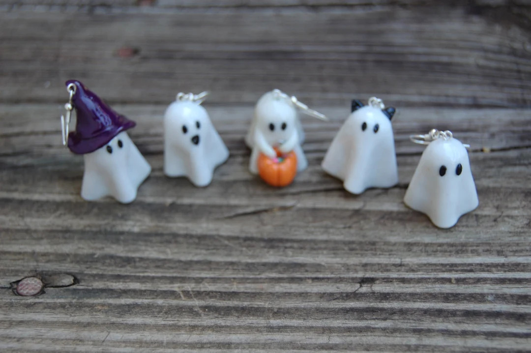 ghost clay earrings | Etsy (US)
