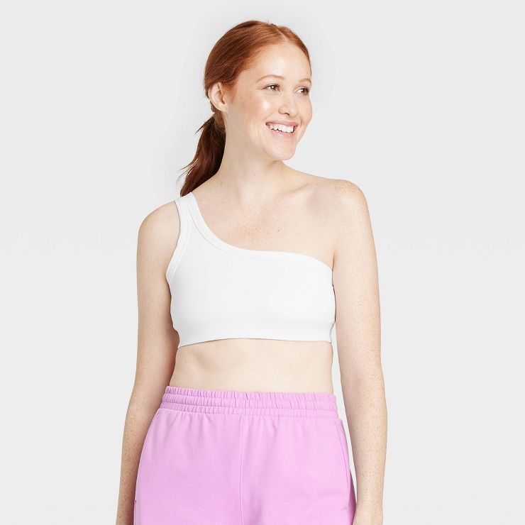 Women's Light Support Brushed Sculpt Asymmetrical Sports Bra - All in Motion™ | Target