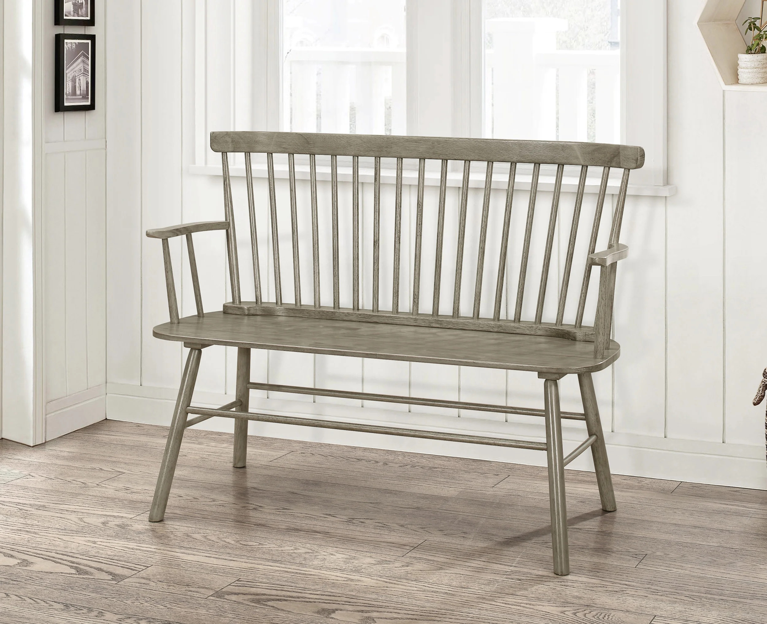 Crown Mark Jerimiah Bench, Gray - Walmart.com | Walmart (US)