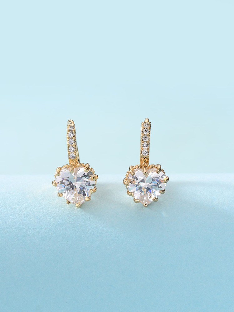 Rhinestone Decor Hoop Earrings | SHEIN