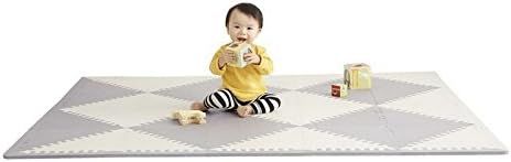 Skip Hop Foam Baby Play Mat: Playspot Interlocking Foam Floor Tiles, 70" x 56", Grey/Cream | Amazon (US)