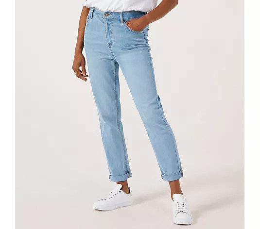 Dannii Minogue Mid Rise Slim Denim Jean Petite - QVC UK | QVC UK