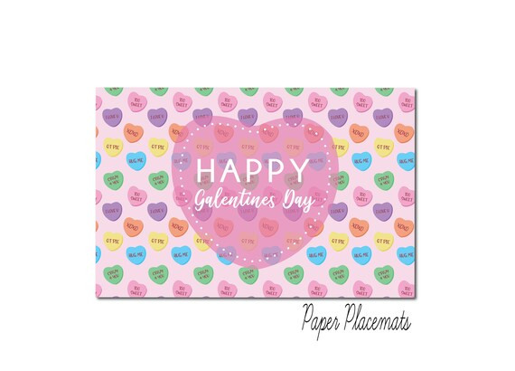 Galentines paper placemats Galentine's Day party decor | Etsy | Etsy (US)