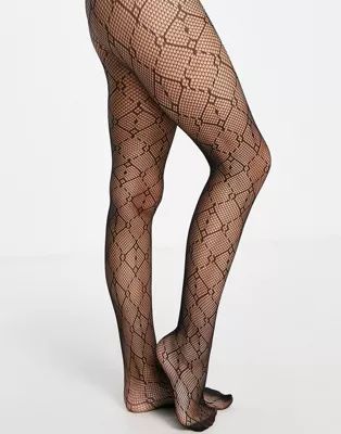 My Accessories London sheer tights in black with diamond print | ASOS | ASOS (Global)