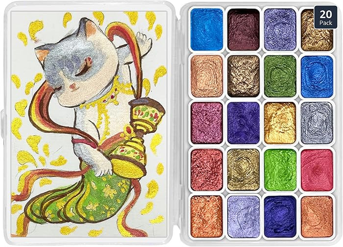Mini Forestry Shifting Watercolor Painting Set, 20 Color Shifting Watercolor Paint Kit, Shimmer M... | Amazon (US)