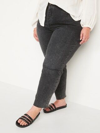 Curvy Extra High-Waisted Button-Fly Sky-Hi Straight Cut-Off Jeans for Women | Old Navy (US)