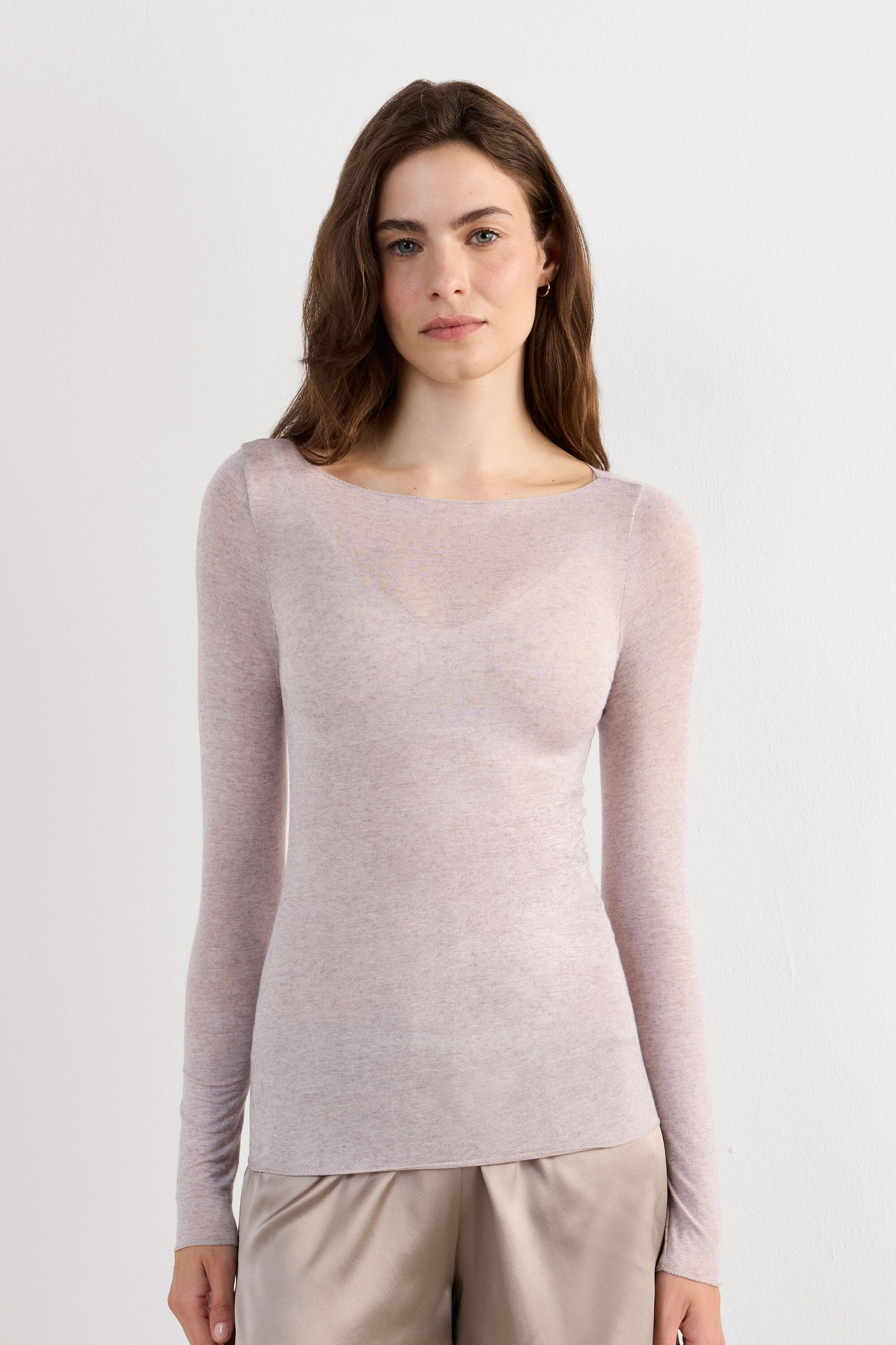 Sheer Cashmere Boat Neck Shirt | Intimissimi | Intimissimi (US)