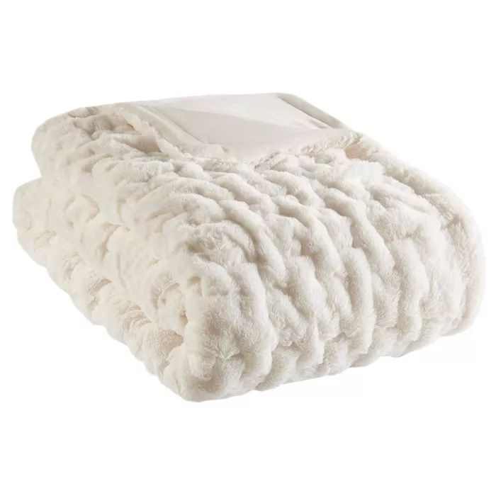 Ruched Faux Fur Throw | Target