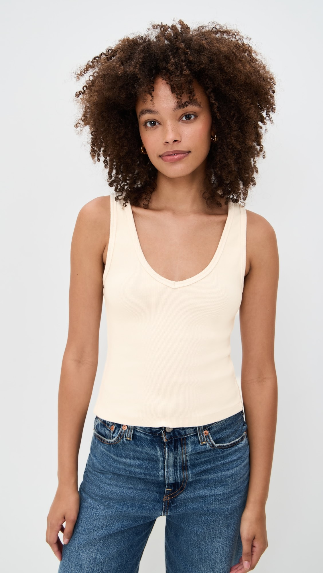 Structured Rib V-Neck Tank | Shopbop