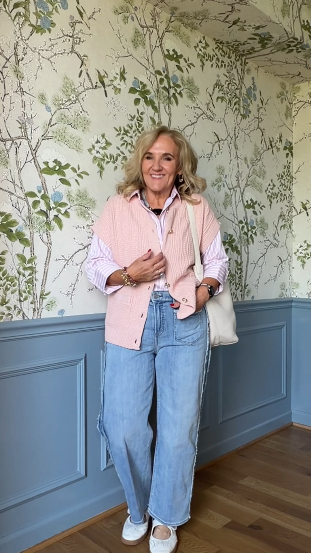 Pink stripe no iron blouse could be a staple in your closet. Think of it with burgandy or olive green in fall! 

Let’s take our outfits up a notch with accessories! 

Wearing a 1.0 on all except the knit jeans, I sized down to a .5 short

#LTKOver40 #LTKPetite #LTKgrwm

#LTKSaleAlert