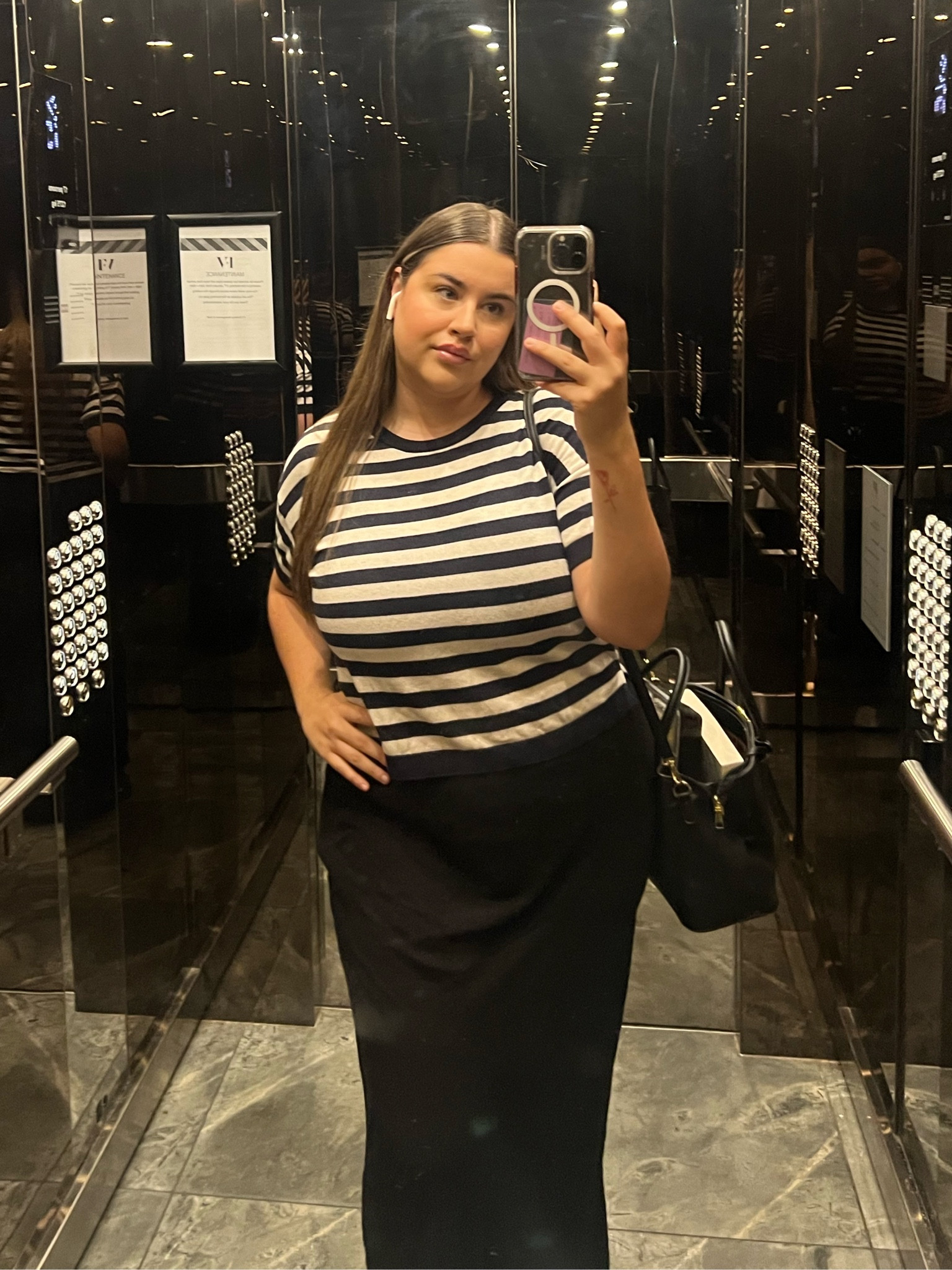 top from target but featuring my staple black maxi skirt!! #midsize #midsizecorporate