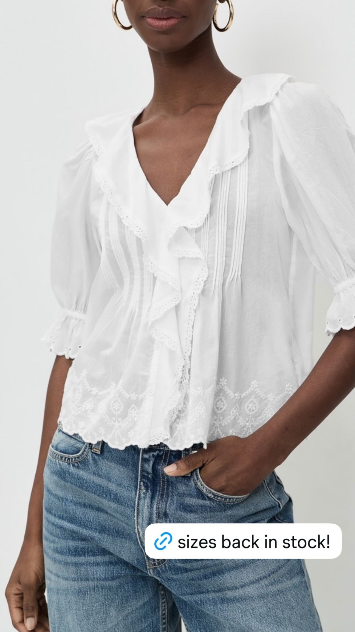 a favorite white blouse under $100! restocked in sizes, run!! a spring staple that goes with everything in your closet

#LTKSeasonal
