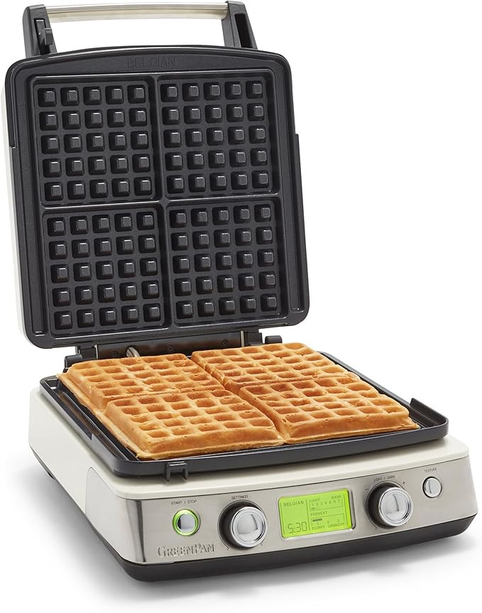 GreenPan Elite 4-Square Belgian & Classic Waffle Iron, Healthy Ceramic Nonstick Aluminum Dishwash... | Amazon (US)