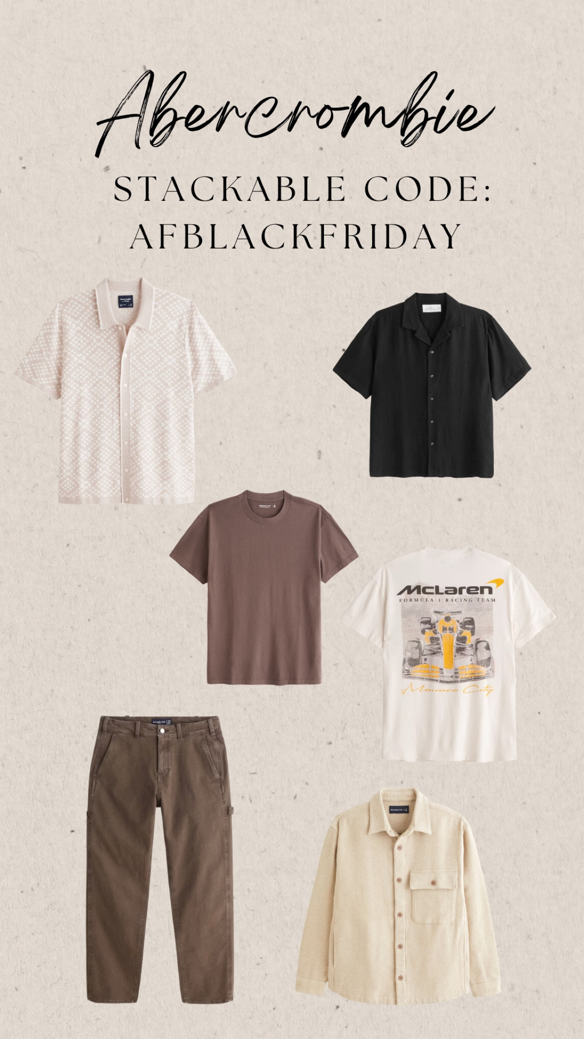 Abercrombie stackable code: AFBLACKFRIDAY

#LTKsalealert #LTKCyberWeek #LTKstyletip